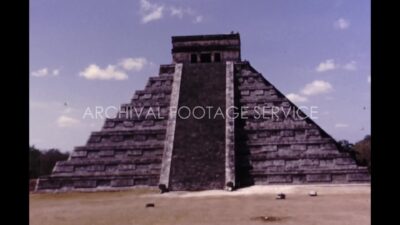Mexico 1970s, Daytime view of  El Castillo, Chichen Itza