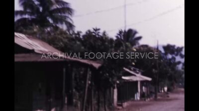 Mexico 1970s, An area view of buildings and trees