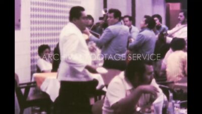 Mexico 1970s, Restaurant view with people playing musical instruments