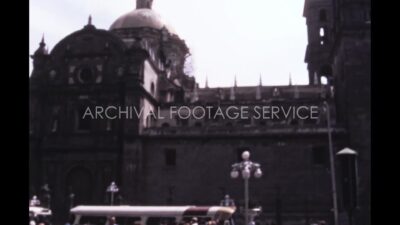 Mexico 1970s, Daytime view of Puebla Cathedral