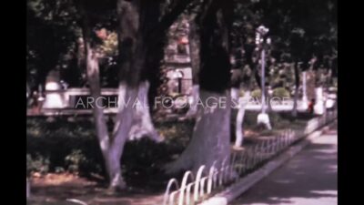 Mexico 1970s, Park view with walking side during daytime