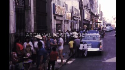 Mexico 1970s, People selling different types of things in footpath