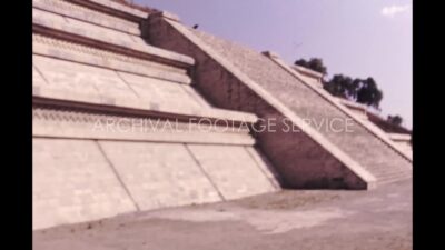 Mexico 1970s, Front view of pyramid during daytime