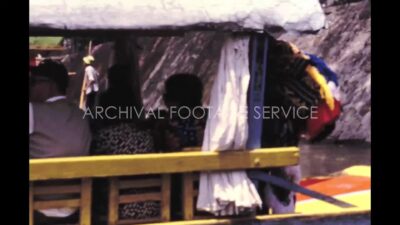 Mexico 1970s, Recycle plastic boats riding in river at daytime