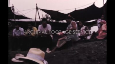 Mexico 1970s, Tourists eating food in boat during daytime