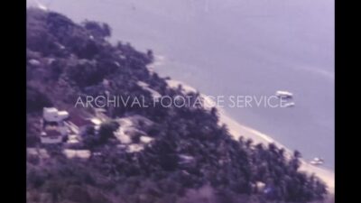 Mexico 1970s, River view surrounding with mountain covered with grass