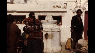 Nepal 1970s, People view in front of temple during daytime