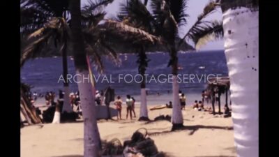 Mexico 1970s, Gentle breeze flowing on ocean beach area
