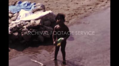 Mexico 1970s, Children bathing in water during daytime