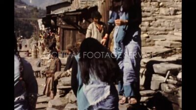 Nepal 1970s, Lifestyle of people in an area with shops and other things