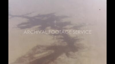 Egypt 1970s, Aerial view of river between land