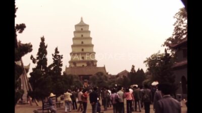 China 1980s, Gian wild goose pagoda view during daytime