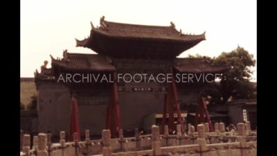 China 1980s, Giant Wild Goose Pagoda with tourists