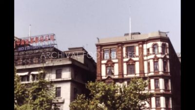 China 1980s, Daytime view of a city with large buildings