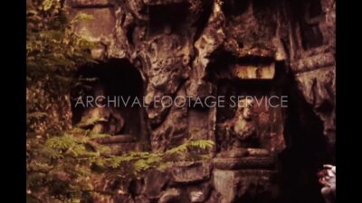 China 1980s, Daytime view of Lingyin Temple with tourists