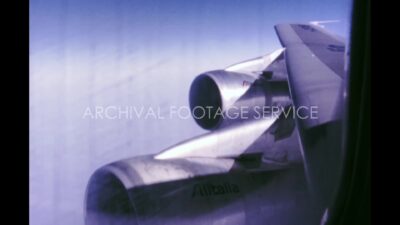 Archival footage of sky from the window of a aeroplane
